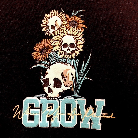 NWT GSTR Grow Where You’re Planted Shirt. Unisex Top. Black with teal & yellow - Picture 2 of 14